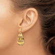 14K Polished and Brushed Post Dangle Earrings