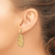 14K Polished Brushed Post Dangle Earrings