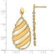 14K Polished Brushed Post Dangle Earrings