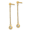 14k Two-tone Polished D/C Post Dangle Earrings