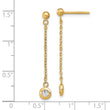 14k Two-tone Polished D/C Post Dangle Earrings