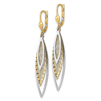 14k Two-tone Polished D/C Leverback Earrings