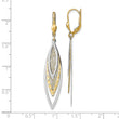 14k Two-tone Polished D/C Leverback Earrings