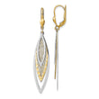 14k Two-tone Polished D/C Leverback Earrings