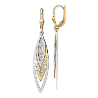 14k Two-tone Polished D/C Leverback Earrings