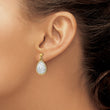14k Two-Tone Polished D/C Teardrop Post Dangle Earrings
