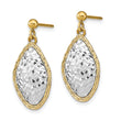14k Two-Tone Polished D/C Post Dangle Earrings