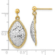 14k Two-Tone Polished D/C Post Dangle Earrings