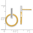 14K Two-tone Polished Post Dangle Earrings