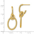 14K Polished Textured Post Dangle Earrings
