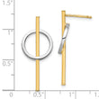14K Two-tone Post Dangle Earrings