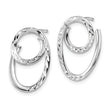 14K White Gold D/C Post Dangle Earrings