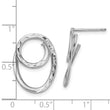 14K White Gold D/C Post Dangle Earrings
