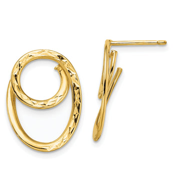 14K D/C Post Dangle Earrings
