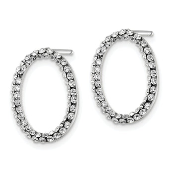 14K White Gold w/ Swarovski Crystals Post Dangle Earrings
