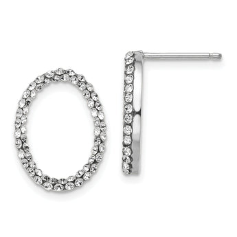 14K White Gold w/ Swarovski Crystals Post Dangle Earrings