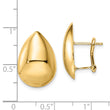 14K Polished Teardrop Omega Back Earrings