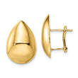 14K Polished Teardrop Omega Back Earrings