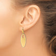 14K Two-tone Polished Textured Leverback Dangle Earrings