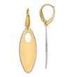 14K Two-tone Polished Textured Leverback Dangle Earrings