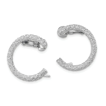 14K White Gold D/C Half Circle Post w/ OM Back Climber