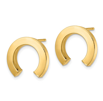 14K Polished Half Circle Post Earrings