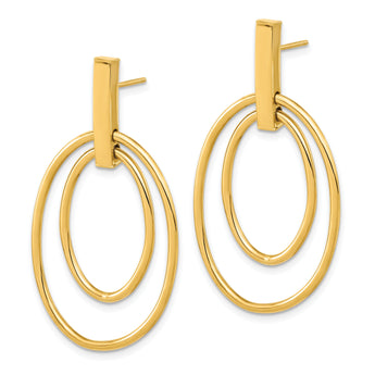 14k Polished Post Dangle Earrings