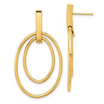 14k Polished Post Dangle Earrings