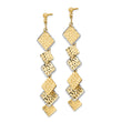 14K Two-tone Polished and Brushed D/C Post Dangle Earrings