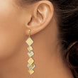 14K Two-tone Polished and Brushed D/C Post Dangle Earrings