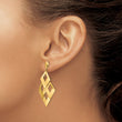 14k Polished and Brushed Post Dangle Chandelier Earrings