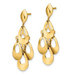 14k Polished and Brushed Post Dangle Chandelier Earrings
