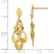 14k Polished and Brushed Post Dangle Chandelier Earrings