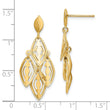14k Polished D/C Post Dangle Chandelier Earrings