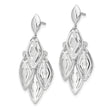 14k White Gold Polished D/C Post Dangle Chandelier Earrings
