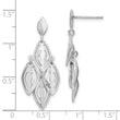 14k White Gold Polished D/C Post Dangle Chandelier Earrings