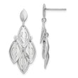 14k White Gold Polished D/C Post Dangle Chandelier Earrings
