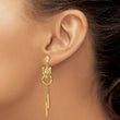 14k Polished Green Enamel Tiger Post Dangle Earrings
