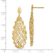 14k Polished D/C Post Dangle Earrings