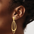 14k Polished and Brushed Post Dangle Earrings