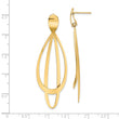 14k Polished and Brushed Post Dangle Earrings