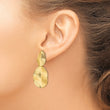 14k Polished Textured Post Dangle Earrings