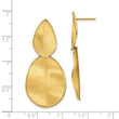 14k Polished Textured Post Dangle Earrings
