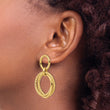 14K Polished and Textured Post Dangle Earrings