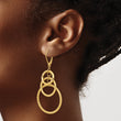 14K Polished and Textured Leverback Earrings