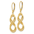 14K Polished Textured Infinity Leverback Earrings