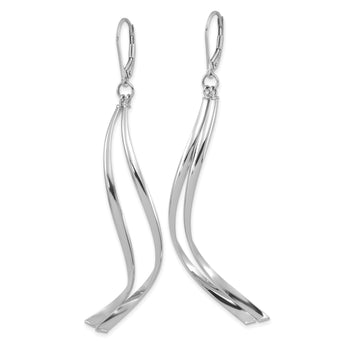 14K White Gold Polished Leverback Earrings