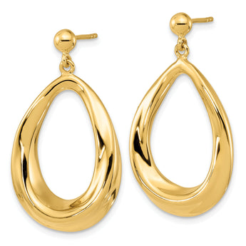 14k Polished Post Dangle Earrings