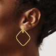 14K Polished Square Post Dangle Earrings