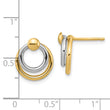 14K Two-tone Polished Post Dangle Earrings